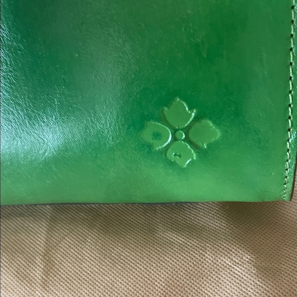 Patricia Nash Green Tooled Leather Floral Tote with Gold Accents - Picture 4 of 11